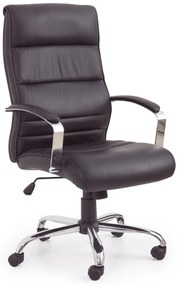 Czarny skórzany fotel gabinetowy S2-R00
