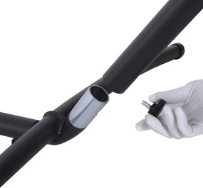 Outsunny stelaż stojak na hamak z hakami metal rama hamaka czarna 280x120x110cm | Aosom PL