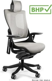 Fotel ergonomiczny Wau 2, zgodny z normą BHP, czarno - szary