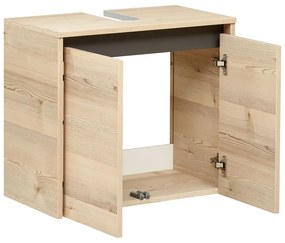 Wisząca szafka pod umywalkę w dekorze sosny w naturalnym kolorze 53x60 cm Quickset 393 – Pelipal