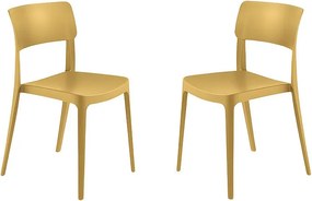 Zestaw 4 żółtych krzeseł do układania w stosy „Maribela” z polipropylenu cm 50x51 81h