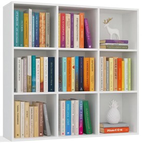 Biały regał na książki z 9 półkami P0-S22