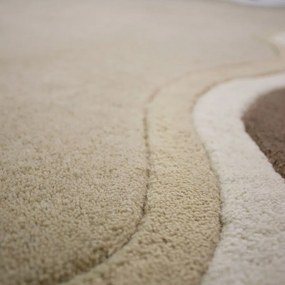 Wełniany dywan tkany ręcznie w naturalnym kolorze 200x290 cm Leo Scallop – Flair Rugs