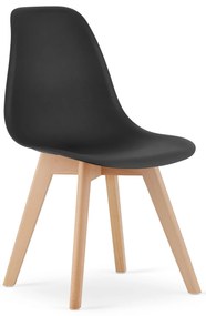 Czarne krzeslo KITO z bukowymi nogami