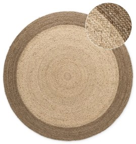 Szarobeżowy okrągły dywan z juty dwustronny/tkany ręcznie ø 100 cm Jutta Greige – Hanse Home