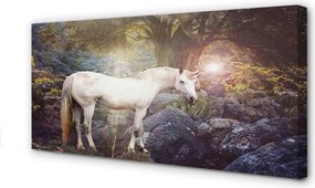 Obraz drukowany na płótnie Jednorożec w Leśnej Scenerii