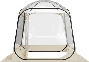 Przezroczysty Namiot Sportowy SucceBuy 183 x 183 cm Namiot Bąbelkowy Pop Up dla 2-4 Osób, Schronienie na Zewnątrz Nieograniczony Widok, z Mata Podłogową