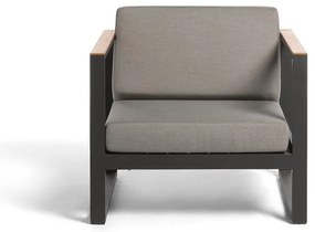 Szary metalowy fotel ogrodowy Landsape Teak – Diphano