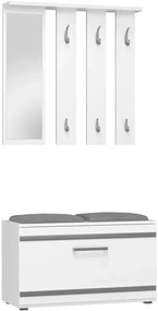 Biała garderoba z szafką na buty i siedziskiem K8-D46