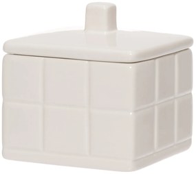Ceramiczny pojemnik na akcesoria łazienkowe TORINO, 9 x 9 x 10 cm