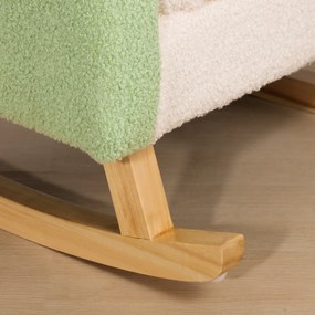 HOMCOM Bujak Dla Dzieci Uroczy Design Drewno Eukaliptusowe Imitacja Futra Zielony | Aosom PL