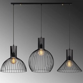 Czarna lampa wisząca z metalowym kloszem Fellini – Opviq lights