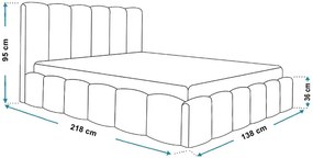 Łóżko welurowe z zagłówkiem 120x200 Zofea 3X - 36 kolorów