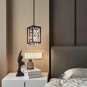 Lampa wisząca kryształowa APP1110-1CP Czarna