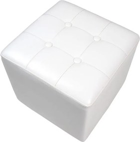 MIADOMODO Fotel Chesterfield z taboretem - biały