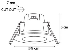 Zestaw 3 wpuszczanych reflektorów białych w tym LED 3000K 4W IP65 - Blanca