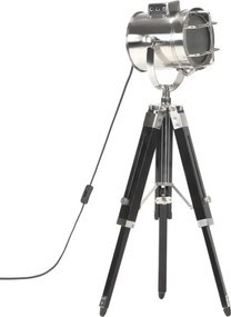 Czarna lampa stojąca drewniana z ruchomym kloszem - 6X EX190 N7-Z38