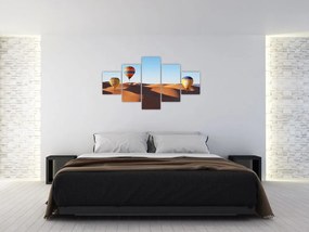 Obraz - latające balony na pustyni (125x70 cm)