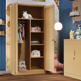 Szafa gospodarcza zamykana DAWID, 900 x 1850 x 450 mm, Fresh Style: beżowa