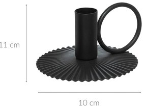 Metalowy świecznik na prążkowanej podstawce