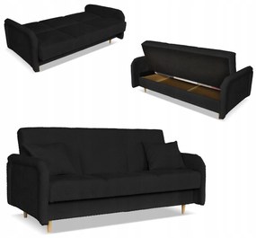 Kanapa sofa Merivo rozkładana wersalka f spania pojemnik Family czarna