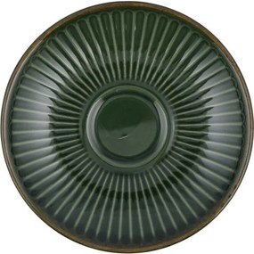 Zestaw 6 filiżanek ceramicznych ze spodkami Linea 210 ml, zielony