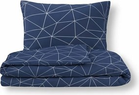 Kvalitex Bawełniana pościel Nordic Grid niebieski, 140 x 220 cm, 70 x 90 cm