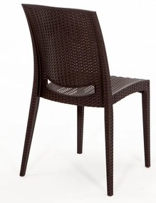 Ciemnobrązowy zestaw mebli ogrodowych z imitacji rattanu dla 4 osób Rattan – Floriane Garden