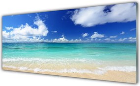 Szkło do Kuchni na Ścianę Złoty Brzeg Morza