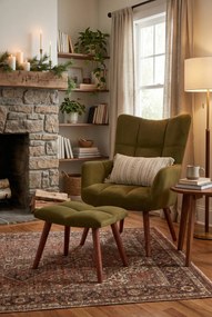 Brązowy tapicerowany welurem fotel pikowany B6-C39