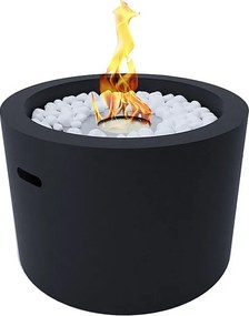 RODI Czarny okrągły palenisko do kominka na bioetanol do użytku wewnątrz i na zewnątrz, średnica 47,5 cm