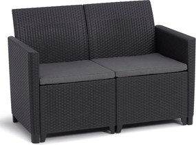 Allibert Claire sofa dwuosobowa, grafitowa