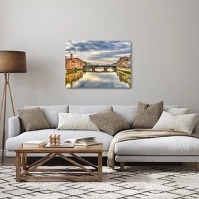 Obraz na szkle - miasto z rzeką (70x50 cm)