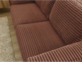 Pomarańczowa sztruksowa rozkładana sofa do spania 240 cm Hugo – Bobochic Paris