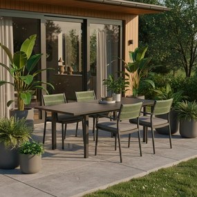 Szare plastikowe krzesła ogrodowe zestaw 4 szt. Alvin – Bizzotto