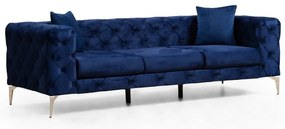 Ciemnoniebieska aksamitna sofa 237 cm Como – Artie