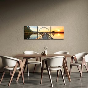 Obraz drewnianego molo (z zegarem) (90x30 cm)