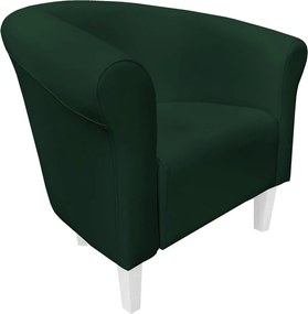 Fotel Milo tkanina Eko-skóra elegancki fotel do salonu i gabinetu : Kolor nogi - Biała, Kolor tkaniny - EKO-SKÓRA - 6D, Wysokość nogi - 15 cm