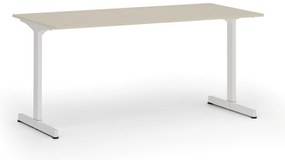 Biurko PRIMO BETA, 160x80 cm, biała podstawa, brzoza