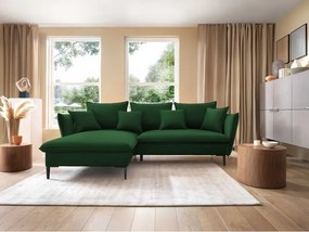 Narożnik GLOSS Lewostronny z funkcją spania, zestaw z poduszkami wolnostojący tkanina RIVIERA 41 Platynowy WERSAL