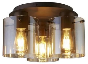 Searchlight 88911-3MO - Lampa sufitowa SWEDEN 3xE27/60W/230V śr. 39 cm brązowy/przydymiony