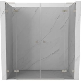Mexen Lunar L Duo drzwi prysznicowe uchylne 170 cm, transparent, nikiel szczotkowany - 834DL-170-000-97-00