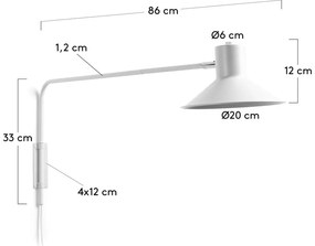Biały kinkiet ø 20 cm Aria – Kave Home