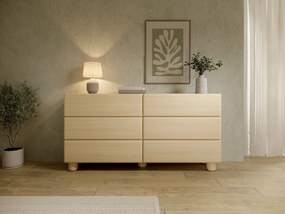 Komoda PALLA 160,1 cm do Salonu Sypialni 6 Szuflad Dąb