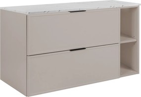 Szafka łazienkowa kaszmir, blat z białego marmuru, 100 (80+20) x 57 x 46 cm