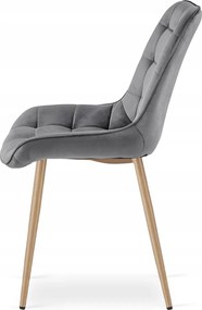 Szare krzesło do kuchni BERA aksamitne
