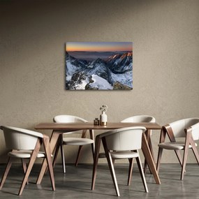 Obraz - Wschód słońca w górach (70x50 cm)