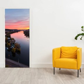 Fototapeta na drzwi - Praga nocą (95x205cm)