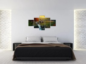 Obraz domku w bajkowym krajobrazie (125x70 cm)