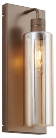 Lampa ścienna w stylu Hotel Chic ciemny brąz z bursztynowym szkłem - StavelotElegancki hotelowy Oswietlenie wewnetrzne
